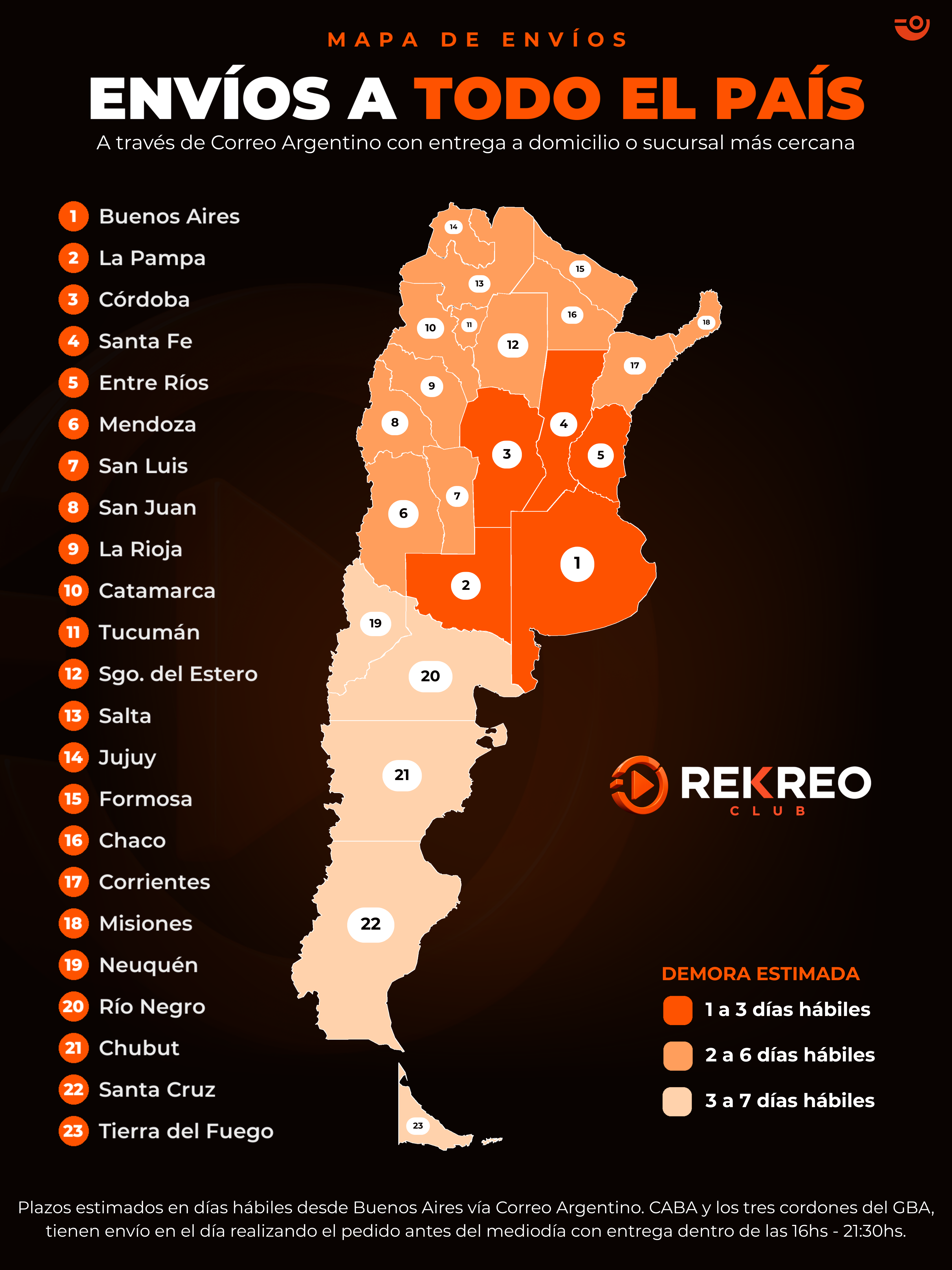 Mapa de cobertura de todo el país